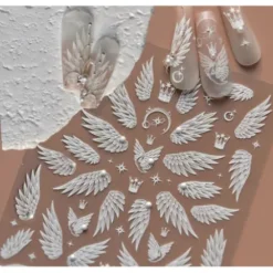 Angel Wings White Nail Sticker - 436