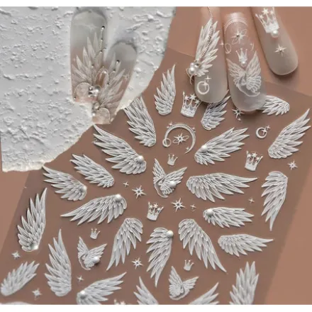Angel Wings White Nail Sticker - 436