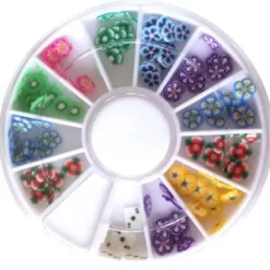 Assorted Fimo Flowers-1 in Wheel