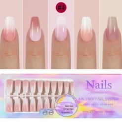 5 Colors Press on nails 150pcs. - Design 4