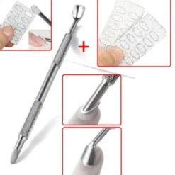 Double-Ended Cuticle Pusher+Pre-Polishing Sandpaper100,250grit