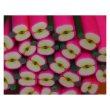 Fimo 061 - äppelskiva med rosa skal