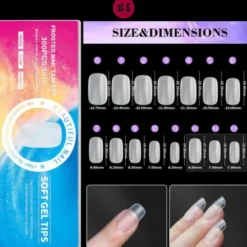 5 - Full Frosted Nail Tips (300 pieces in box)