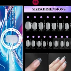 6 - Full Frosted Nail Tips (300 pieces in box)
