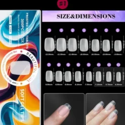 7 - Full Frosted Nail Tips (300 pieces in box)