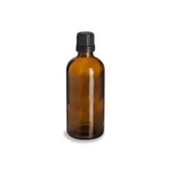 Glas Flaska 100ml Med Svart Kapsyl