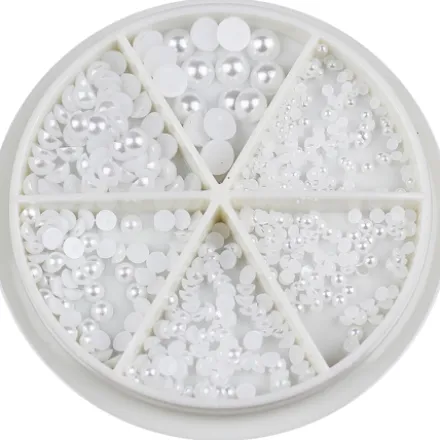 Half Pearls White in wheel 234-1