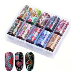 101 - Nail Art Foil Kit 10 designs