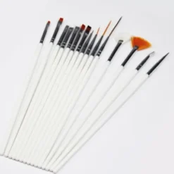 Nail art pensel set 15 delar - White