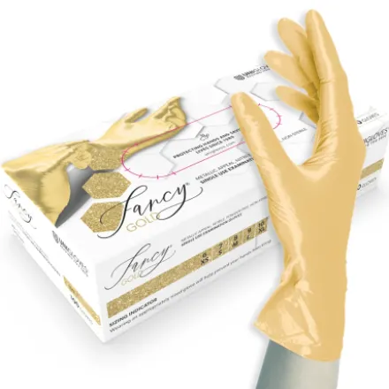 Nitril Gloves - FANCY Gold 100 pcs.(medium)
