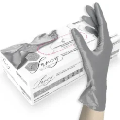Nitril Gloves - FANCY Silver 100 pcs.(medium)