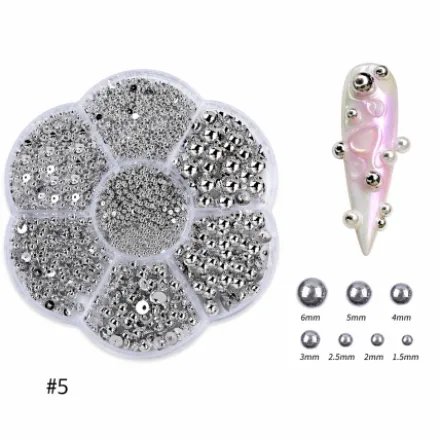 SILVER AB - Nail Half Round Pearl 269-5