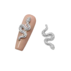 Snake Nail Decoration 10 pcs. - SILVER