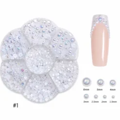 WHITE AB - Nail Half Round Pearl 269-1