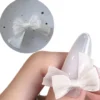 604 WHITE - Nail Art Lace Bow 1 pcs.(23x14mm)